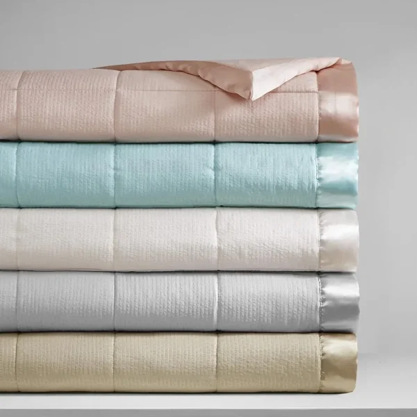Oversized Down Alternative Blanket with Satin Trim